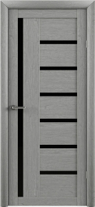 Двери межкомнатные LuxDoors Bianca T-3 Ясень дымчатый Черное стекло - Днепр